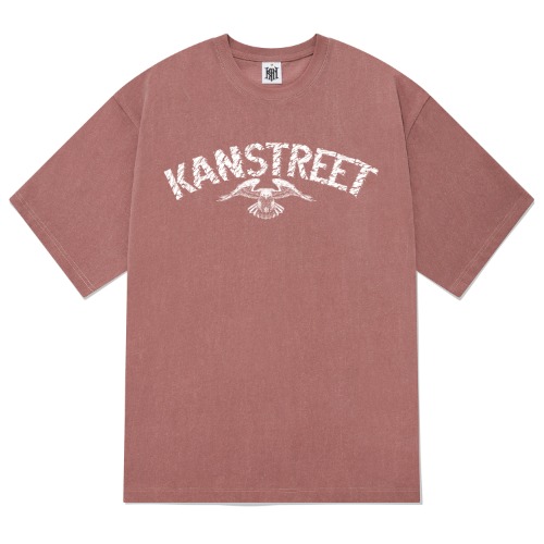 KTPP0171 레터링 이글 피그먼트 반팔티셔츠 핑크